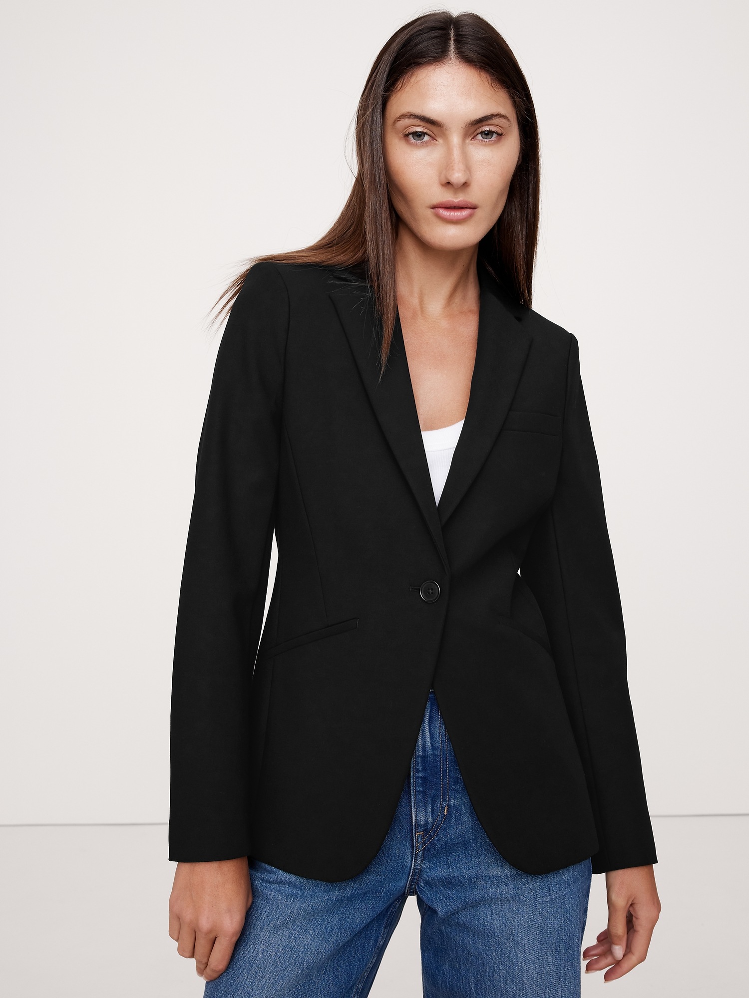 Женский пиджак Banana Republic Slim Refined Blazer, цвет: Чёрный — фото 3
