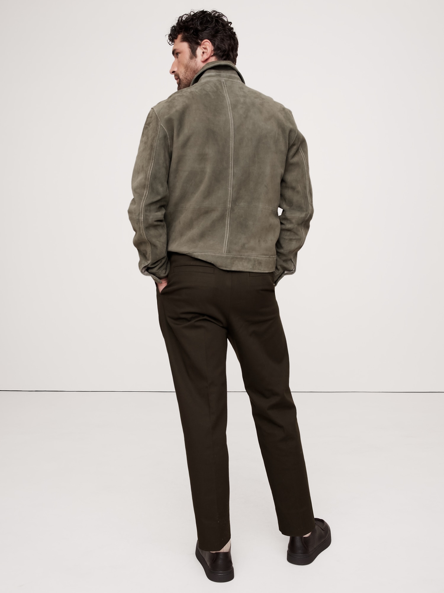 Pleated Cropped Italian-Stretch Chino