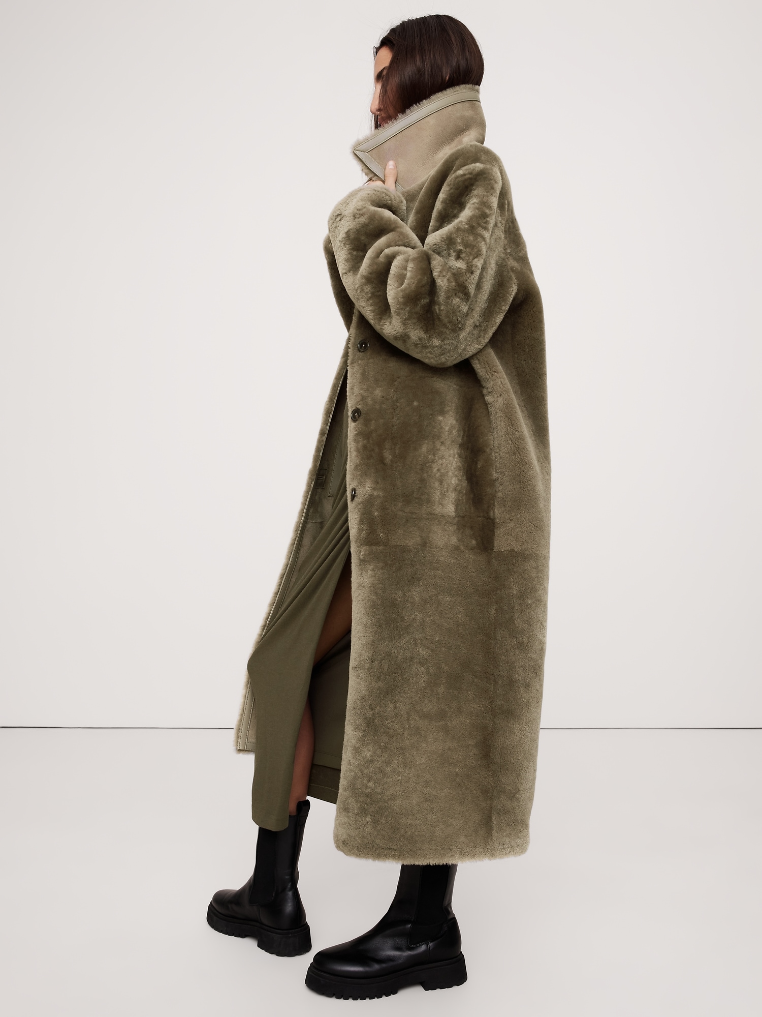 Reversible Shearling Car Coat