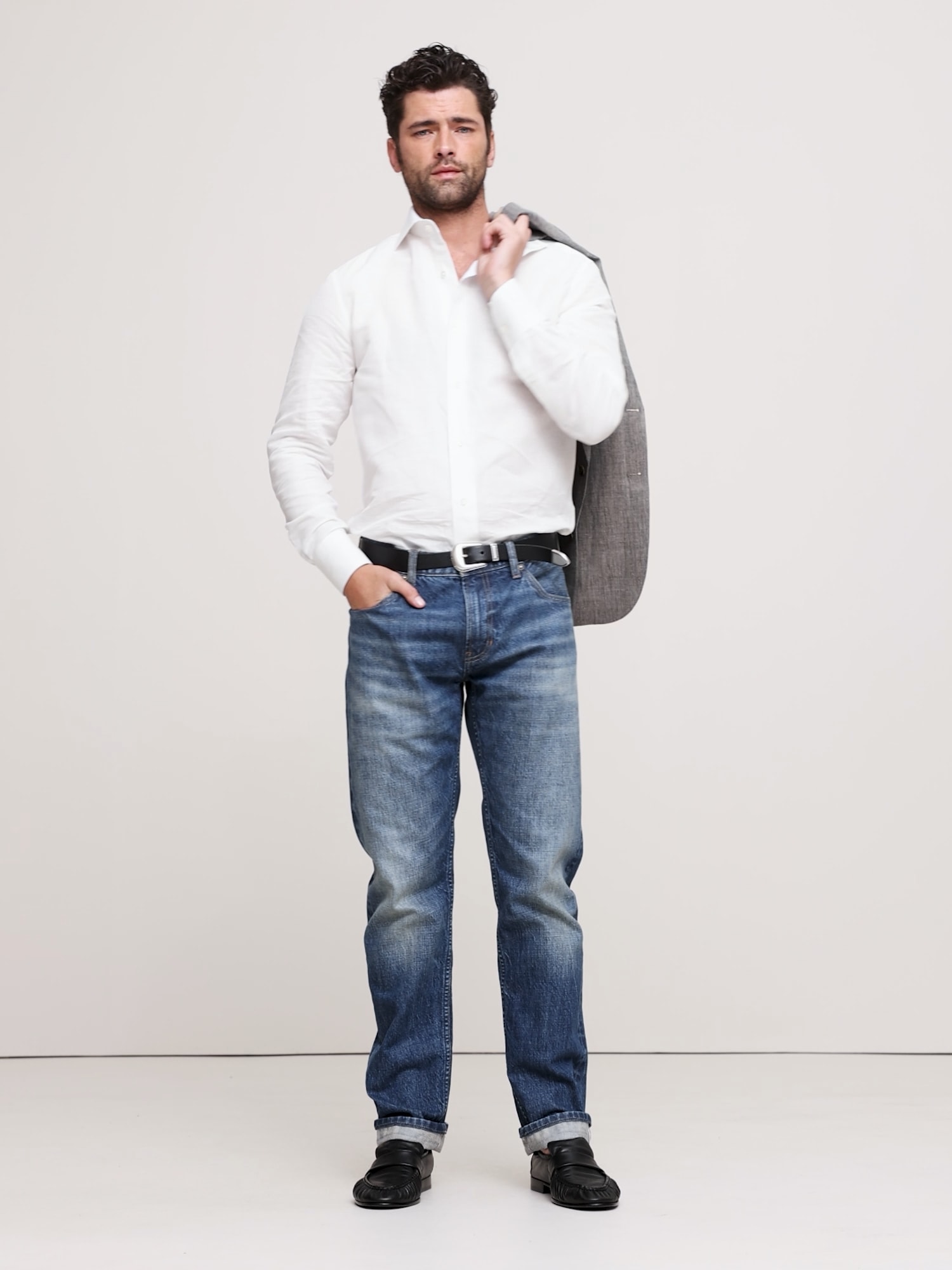 Image number 2 showing, Slim-Fit Linen-Cotton Dress Shirt