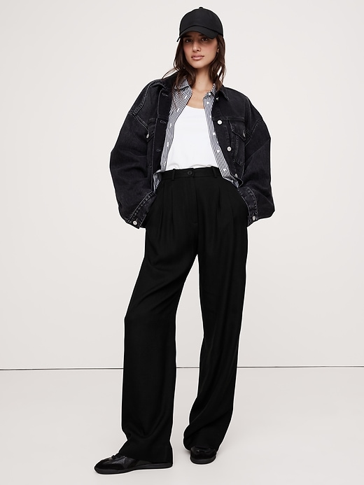 The Soho Wide-Leg Pant in Drapey Twill