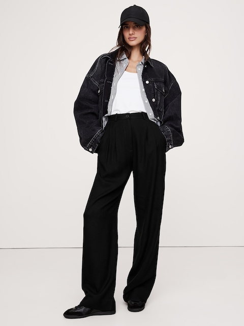 The Soho Wide-Leg Pant in Drapey Twill