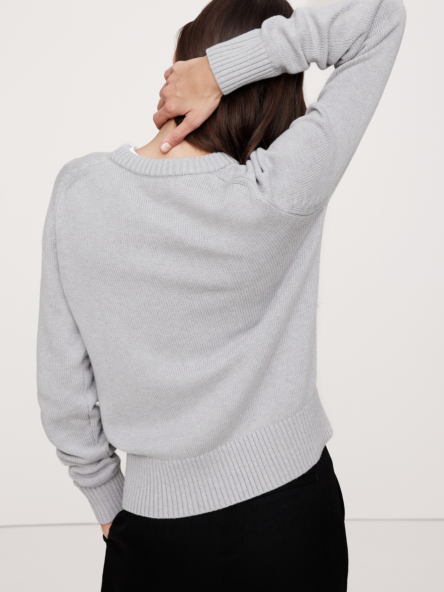 Cotton-Silk Crew-Neck Sweater