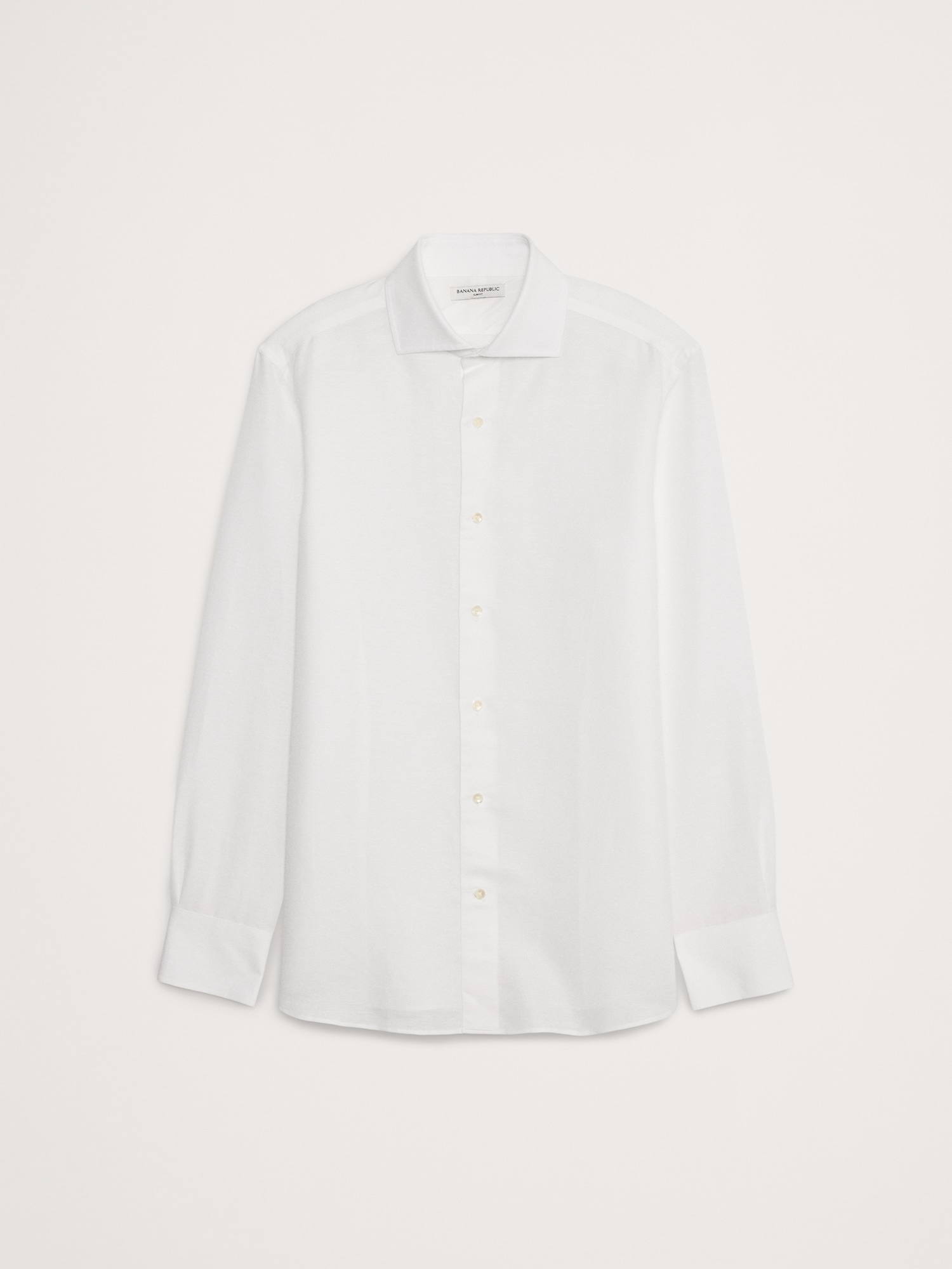 Slim-Fit Linen-Cotton Dress Shirt with Cutaway Collar