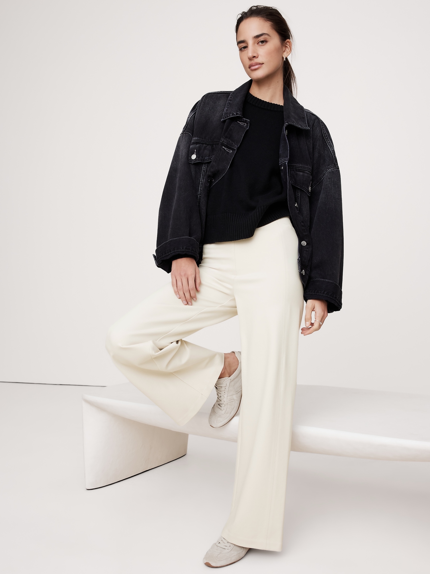 Wide-Leg Everywhere Ponte Cropped Pant