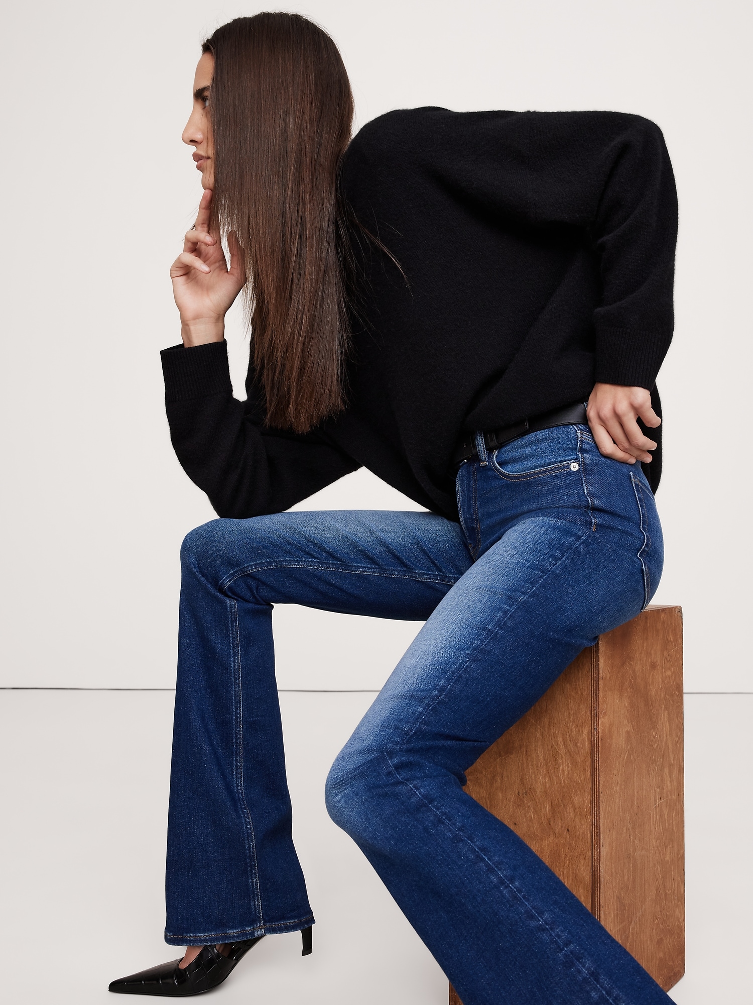 Mid-Rise Skinny Flare Jean