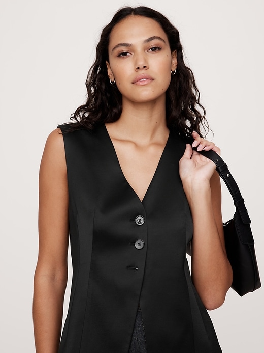 View large product image 1 of 6. Italian Satin Long Vest