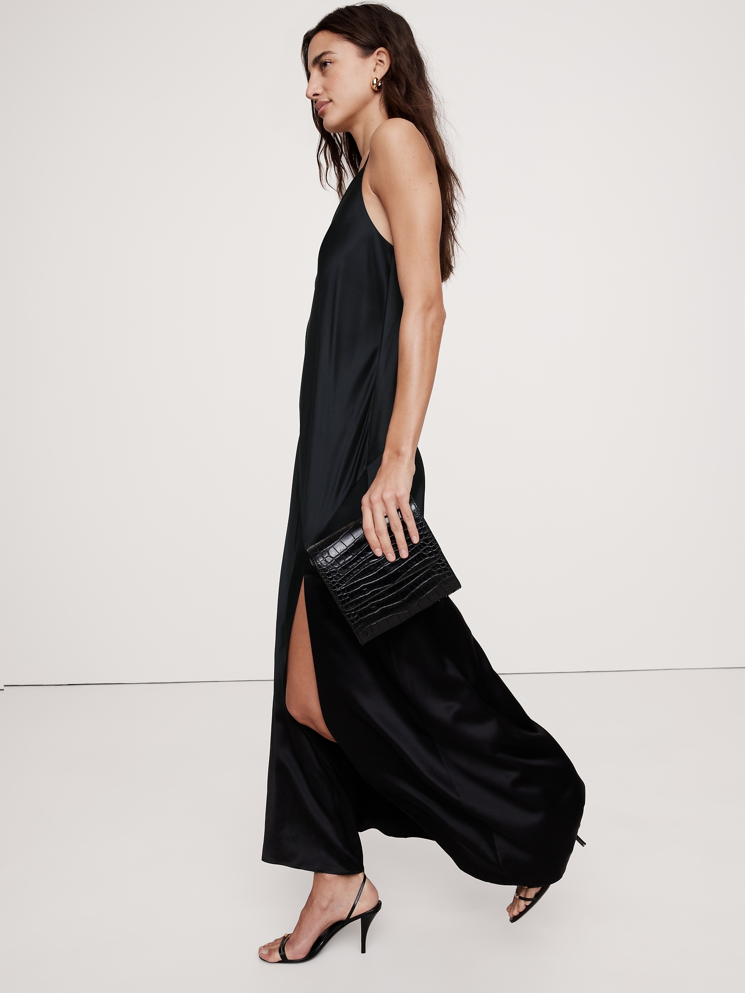 Bias-Cut Silk Maxi Dress