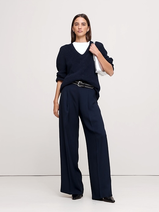 【2plan】High up two tuck wide slacks MUSINSA | NONBLANK Double pin tuck wide slacks_BLACK