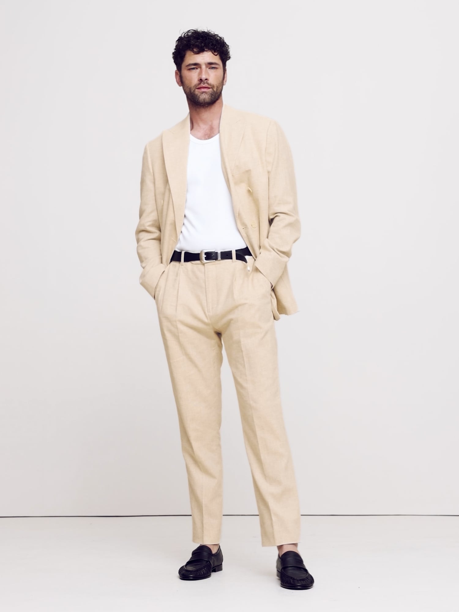 Image number 2 showing, Herringbone Cotton-Linen Relaxed Suit Pant