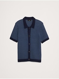 Waffle Button-Through Knit Shirt