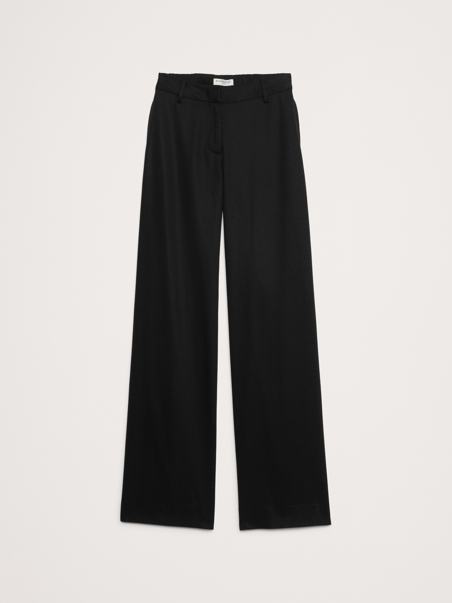 Женские брюки Banana Republic The Everyday Wide-Leg Pant in Tencel™-Cotton, цвет: Чёрный — фото 4