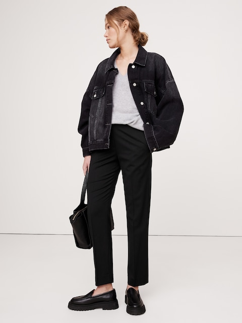 Ultra High-Rise Modern Slim Italian Lightweight Wool Ankle Pant
