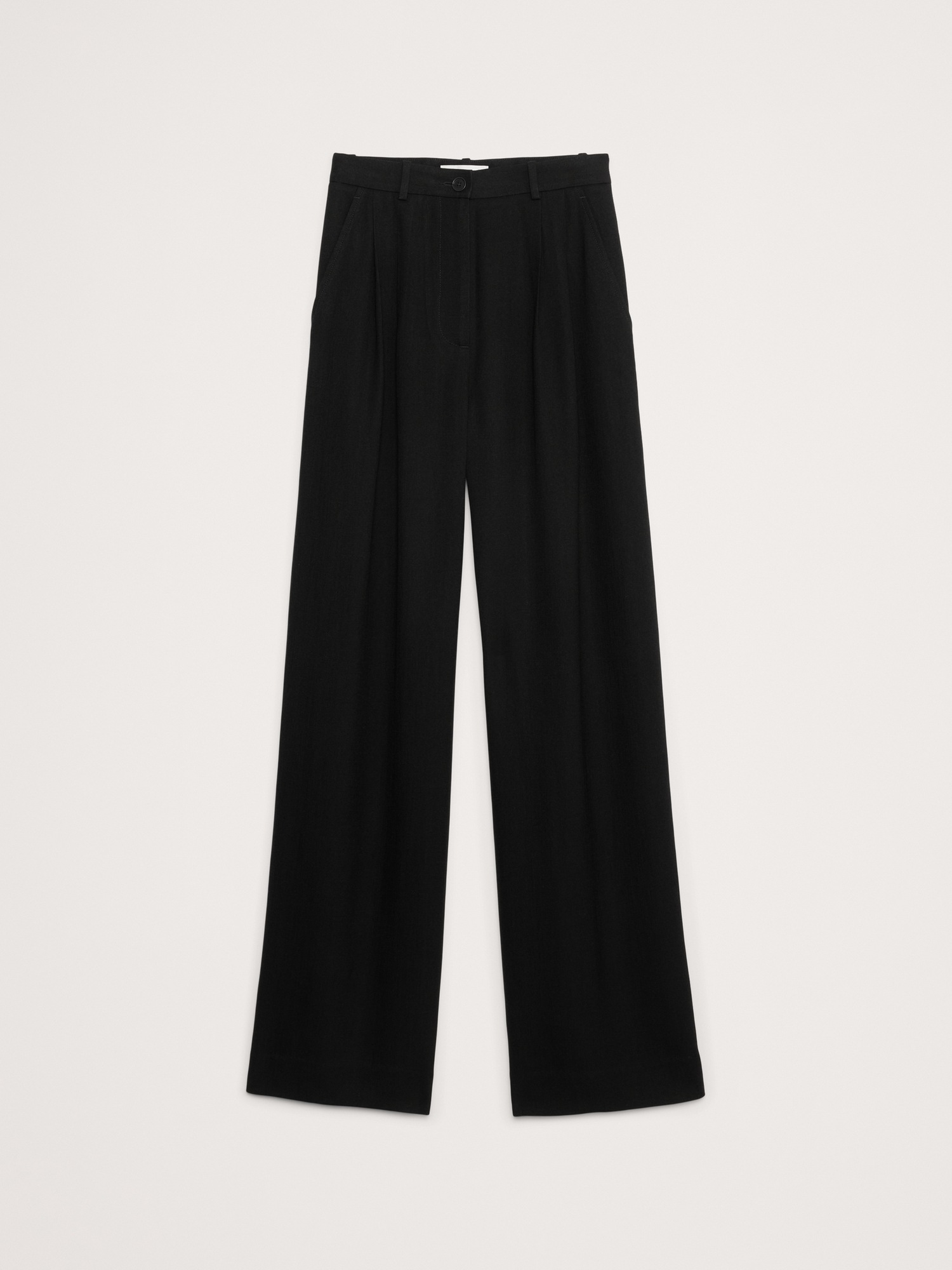 Женские брюки Banana Republic The Soho Wide-Leg Pant in Drapey Twill, цвет: Чёрный — фото 4