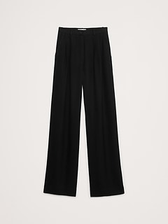Soho High-Rise Wide-Leg Drapey Twill Pant | Banana Republic