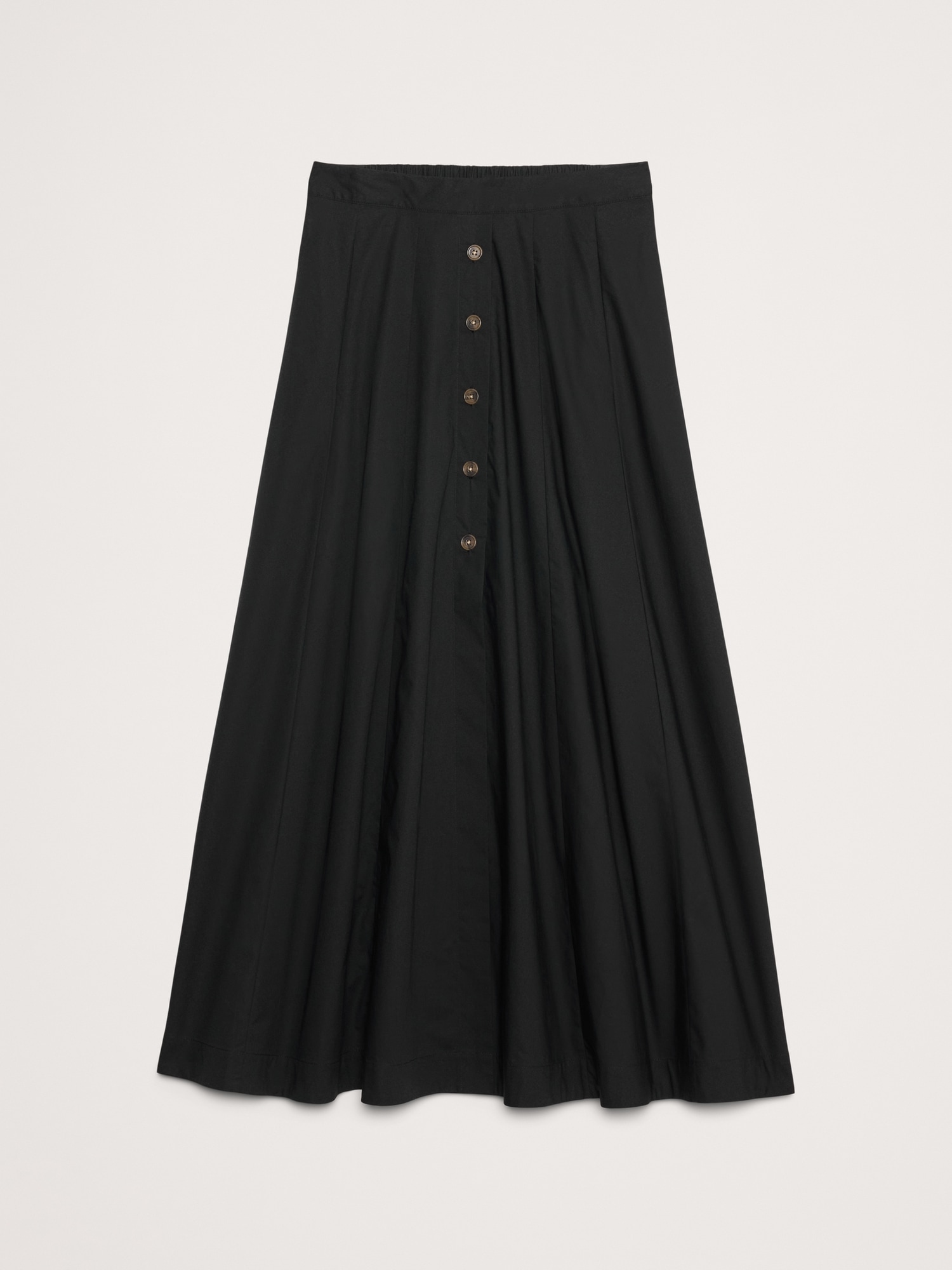 Poplin Button-Down Midi Skirt