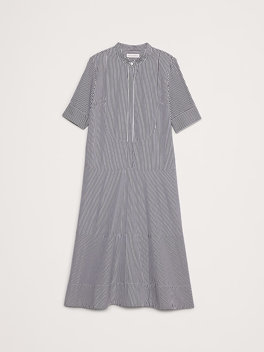 white christmas dresses Cotton Poplin V-Waist Bubble Hem Midi Dress