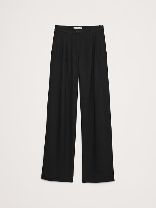 Soho Mid-Rise Pleated Wide-Leg Drapey Twill Pant | Banana Republic