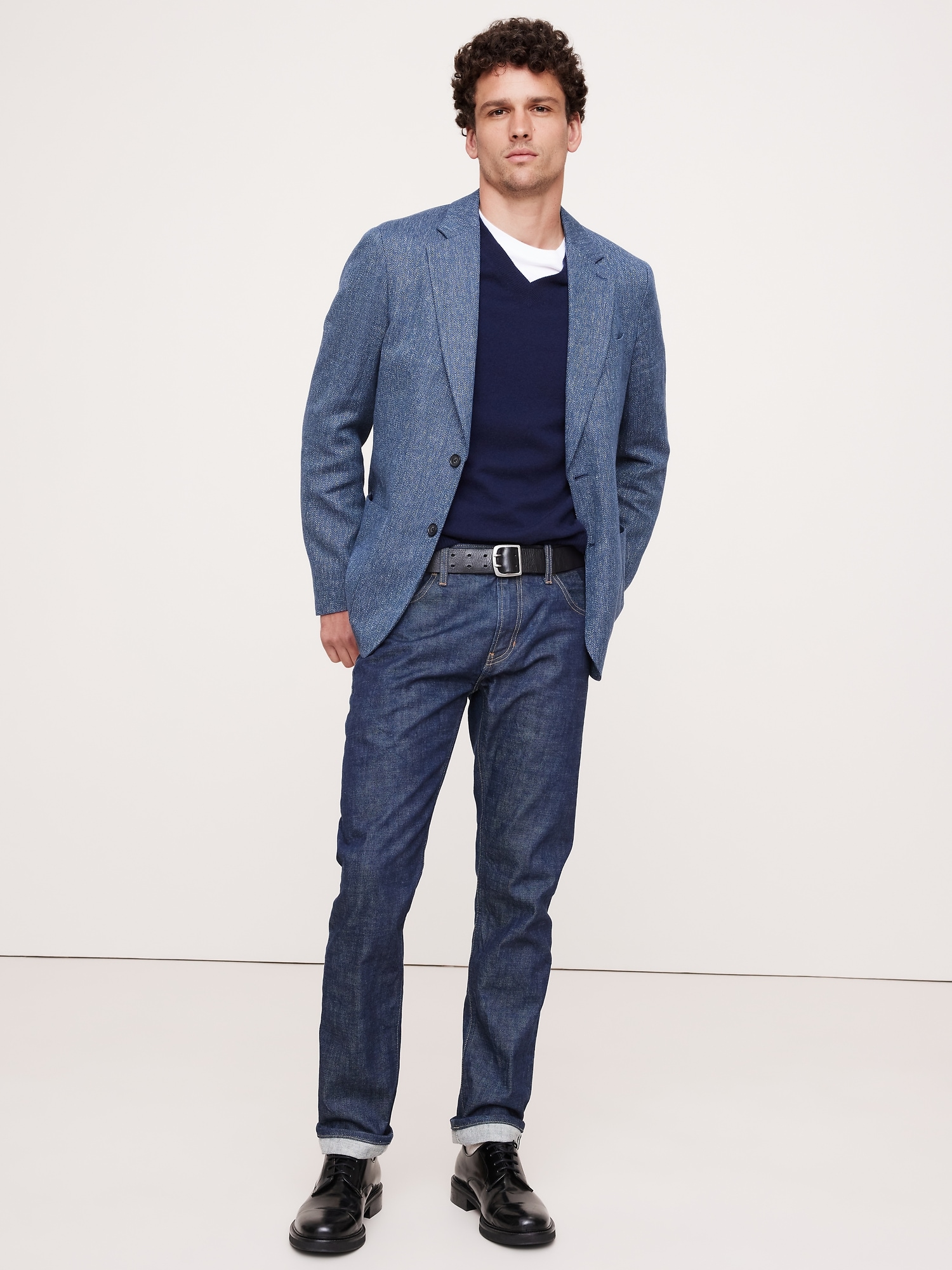 Linen-Cotton Herringbone Sport Coat