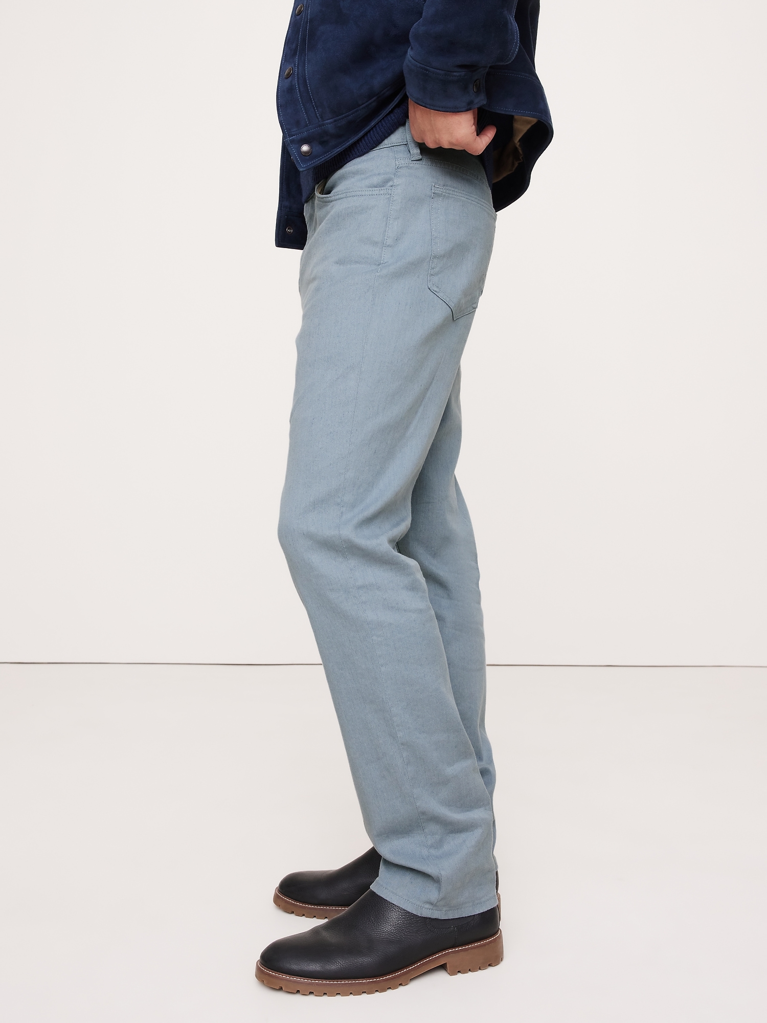 Straight Linen-Cotton Traveler Pant