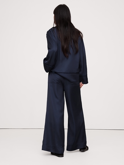 【oan】Damage Wide Black Blue Pants Bohemian Damage Wide Denim Pants - ULAN | 60% - Asian