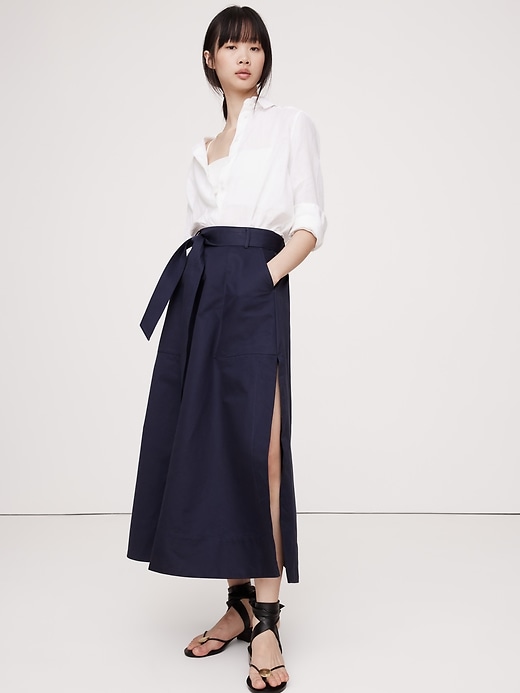 【BAON】Yanpi Banding Cotton Slit Long Skirt Slit long skirt - Teen | MANGO United Kingdom