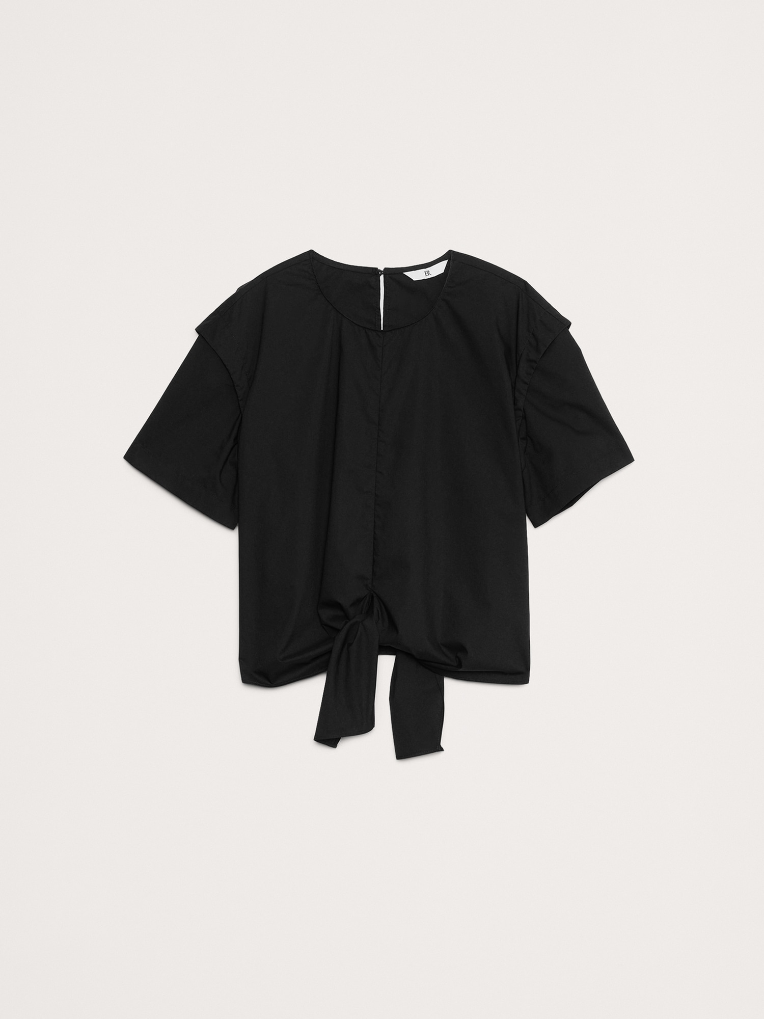 Poplin Tie-Front Top