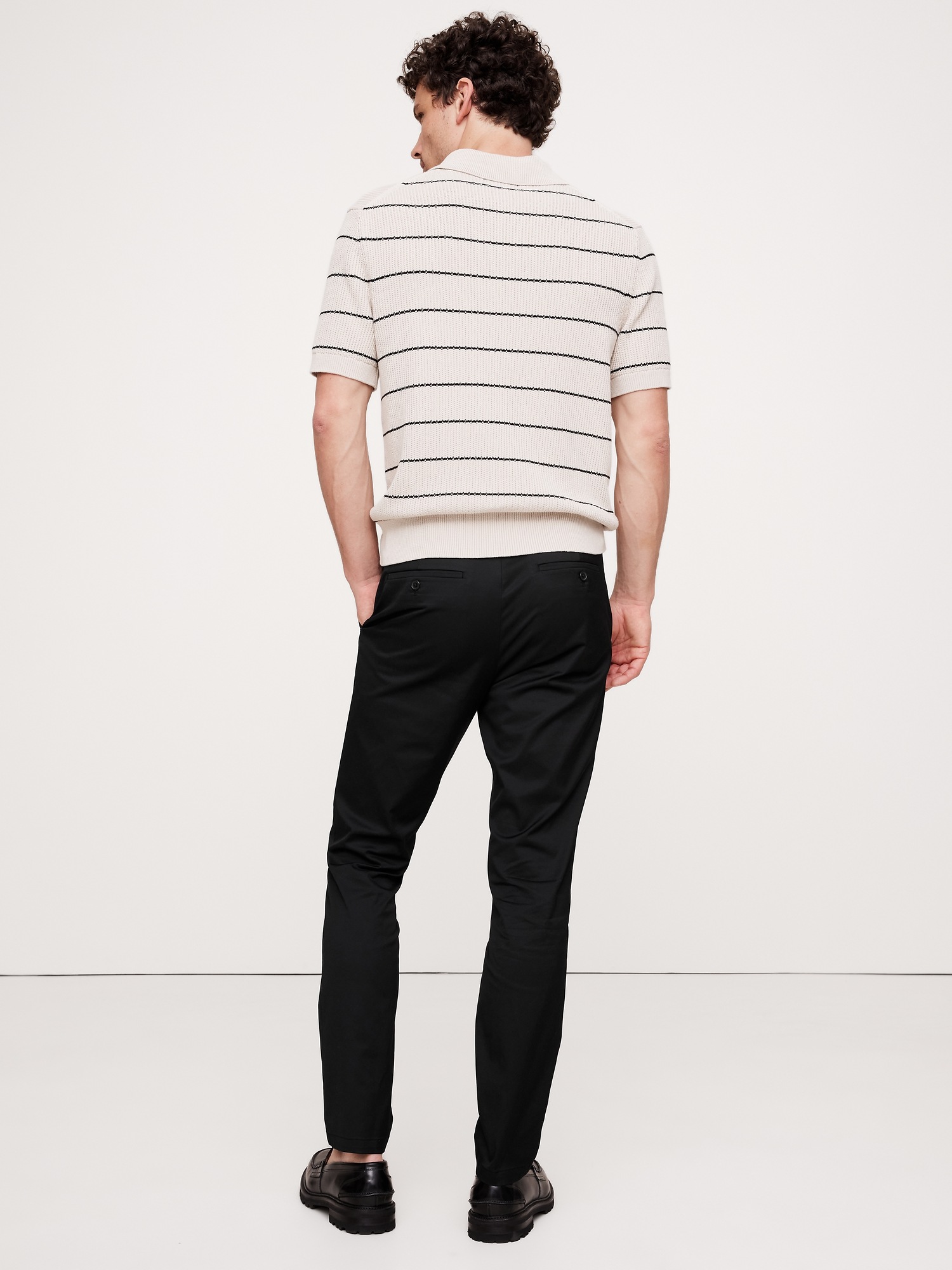 Мужские брюки Banana Republic Slim Core Temp Pant, цвет: Чёрный — фото 2