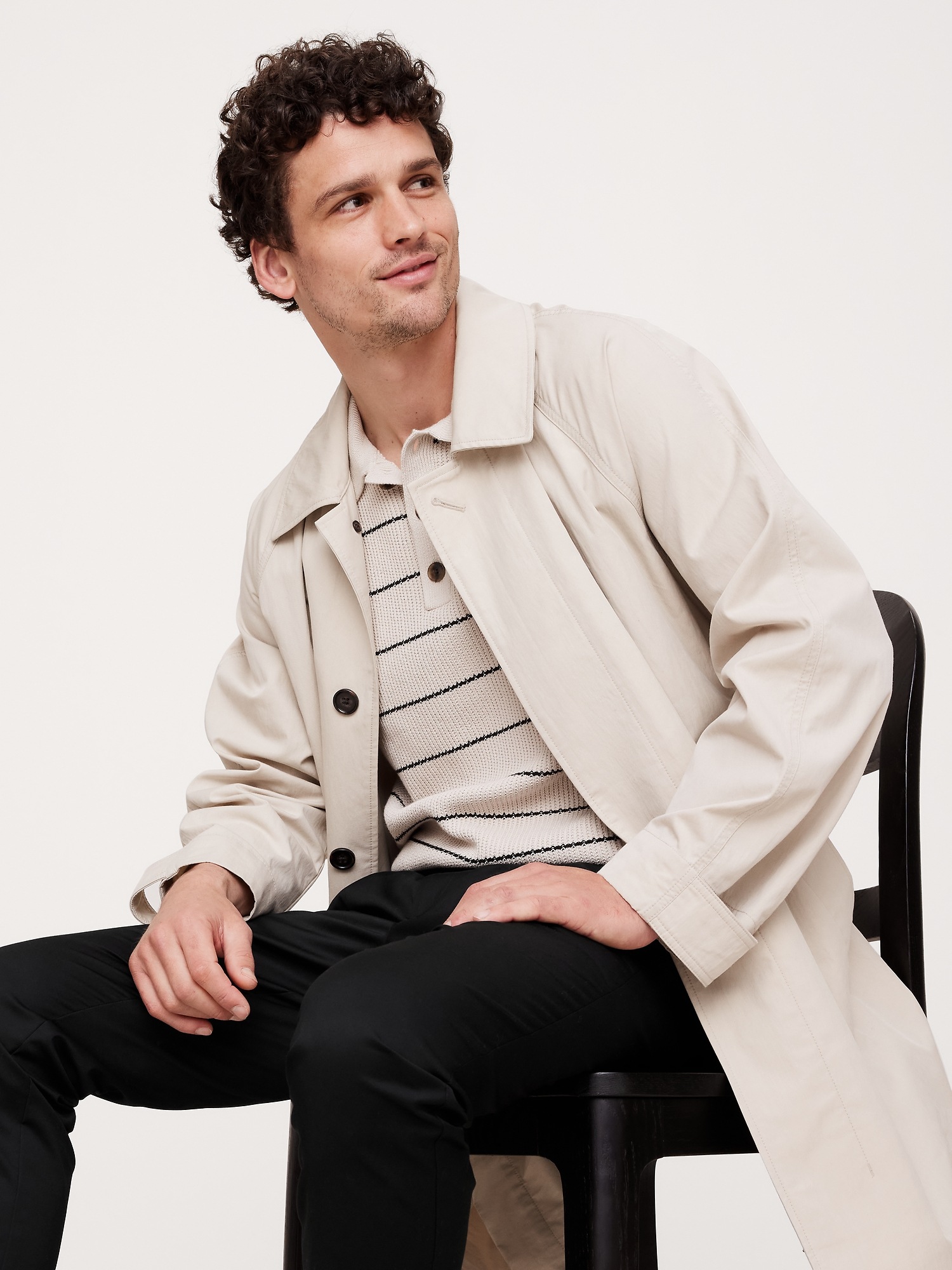 Мужские брюки Banana Republic Slim Core Temp Pant, цвет: Чёрный — фото 3
