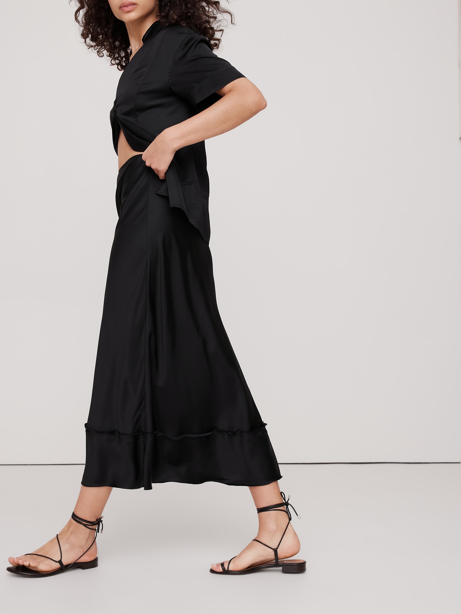 Satin Midi Skirt