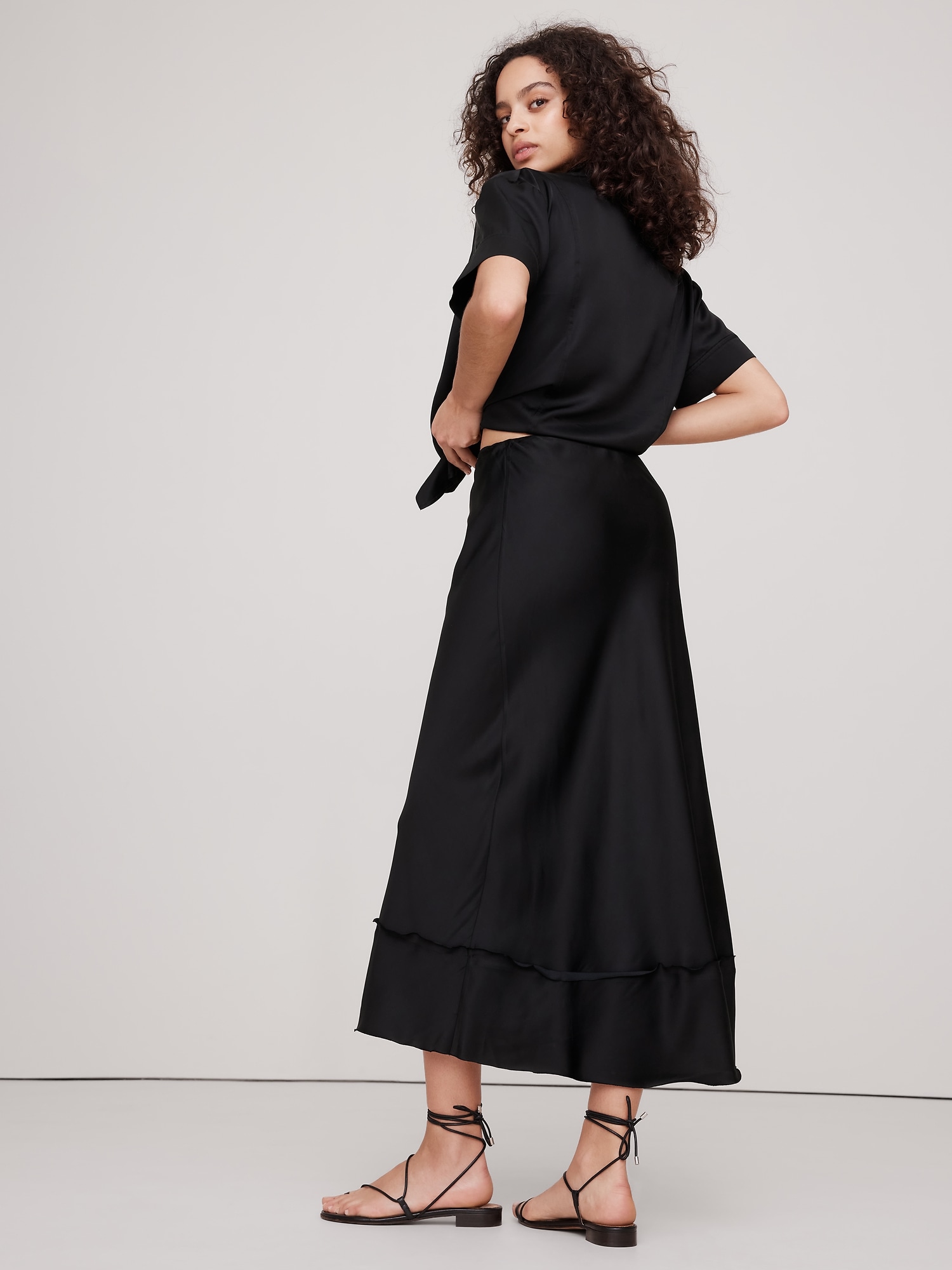 Satin Midi Skirt