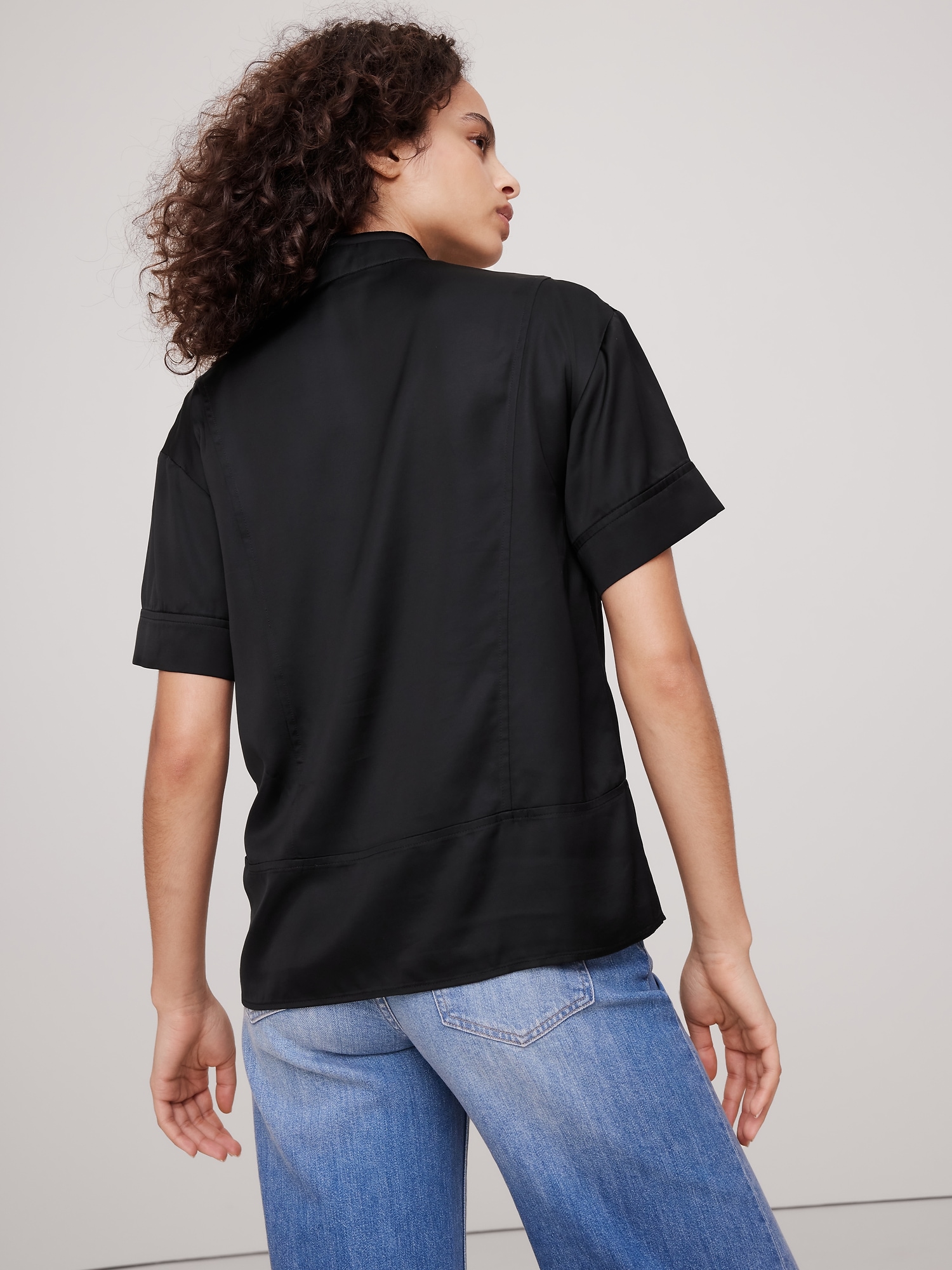 Satin Short-Sleeve Shirt