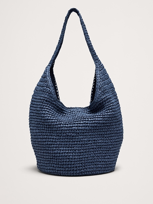 1 of 8 showing, with the color Blue Skies of product Raffia Tote Bag