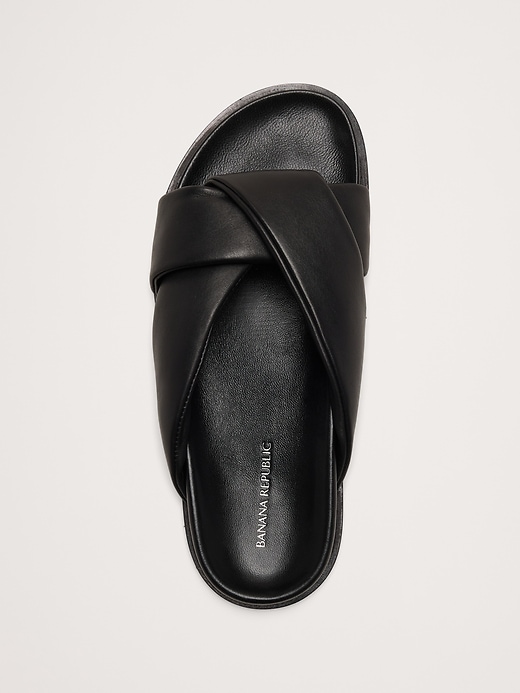 NWOT - Banana Republic - Black Faux Leather Sandals - Size 8 Kitten-Heel Sandal | Banana Republic main image 3