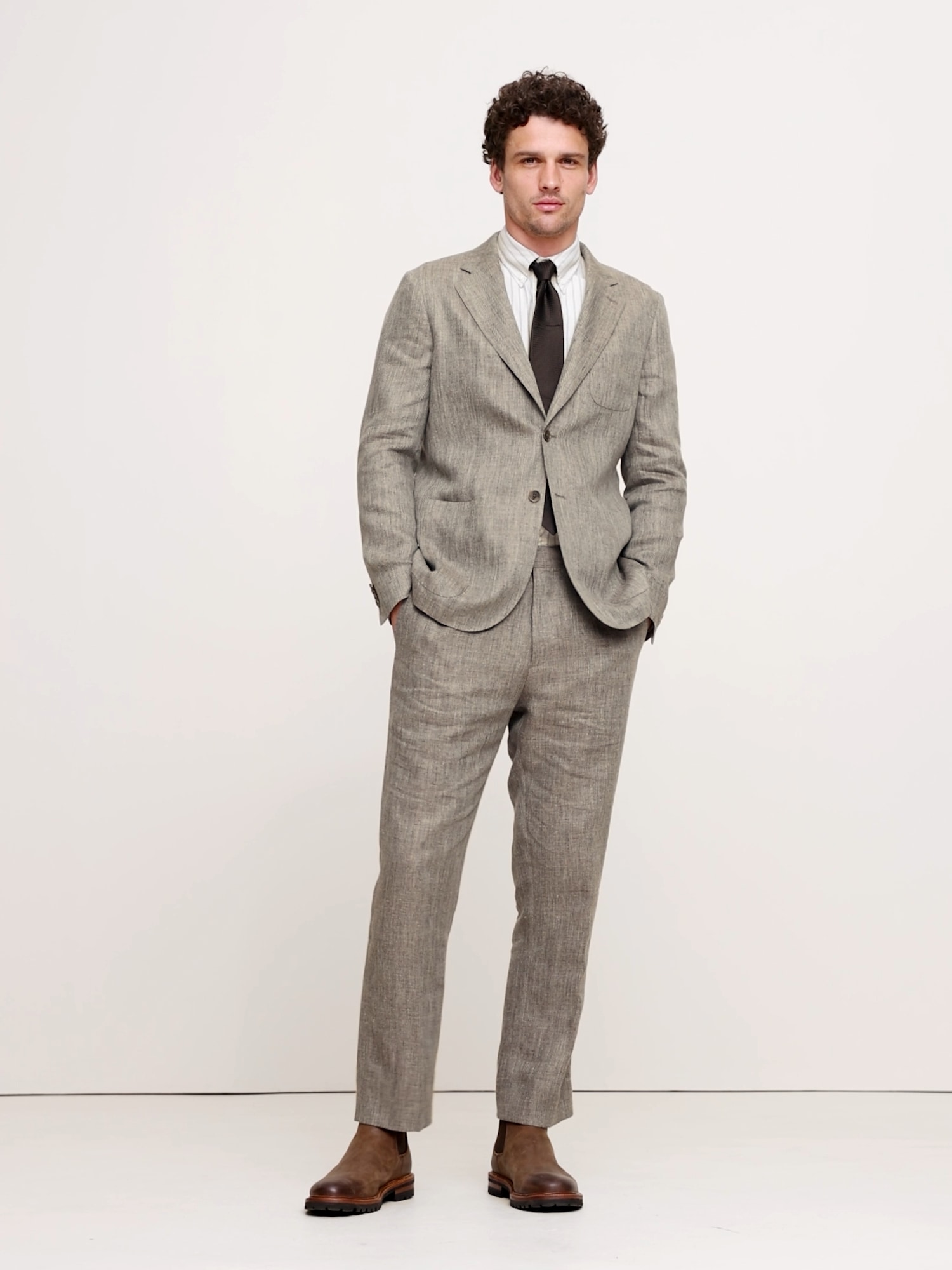 Image number 2 showing, Herringbone Linen Suit Jacket