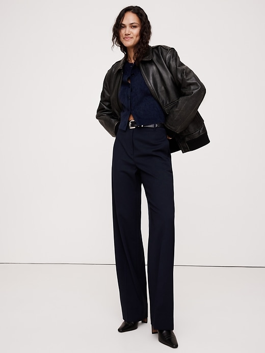 High-Rise Modern Straight Siena Italian Wool Pant | Banana