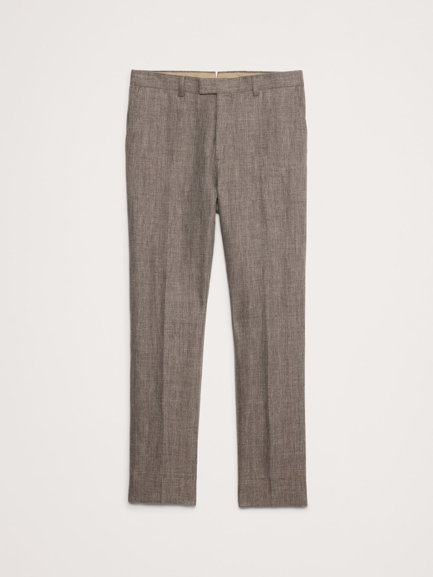 Herringbone Linen Straight Suit Pant