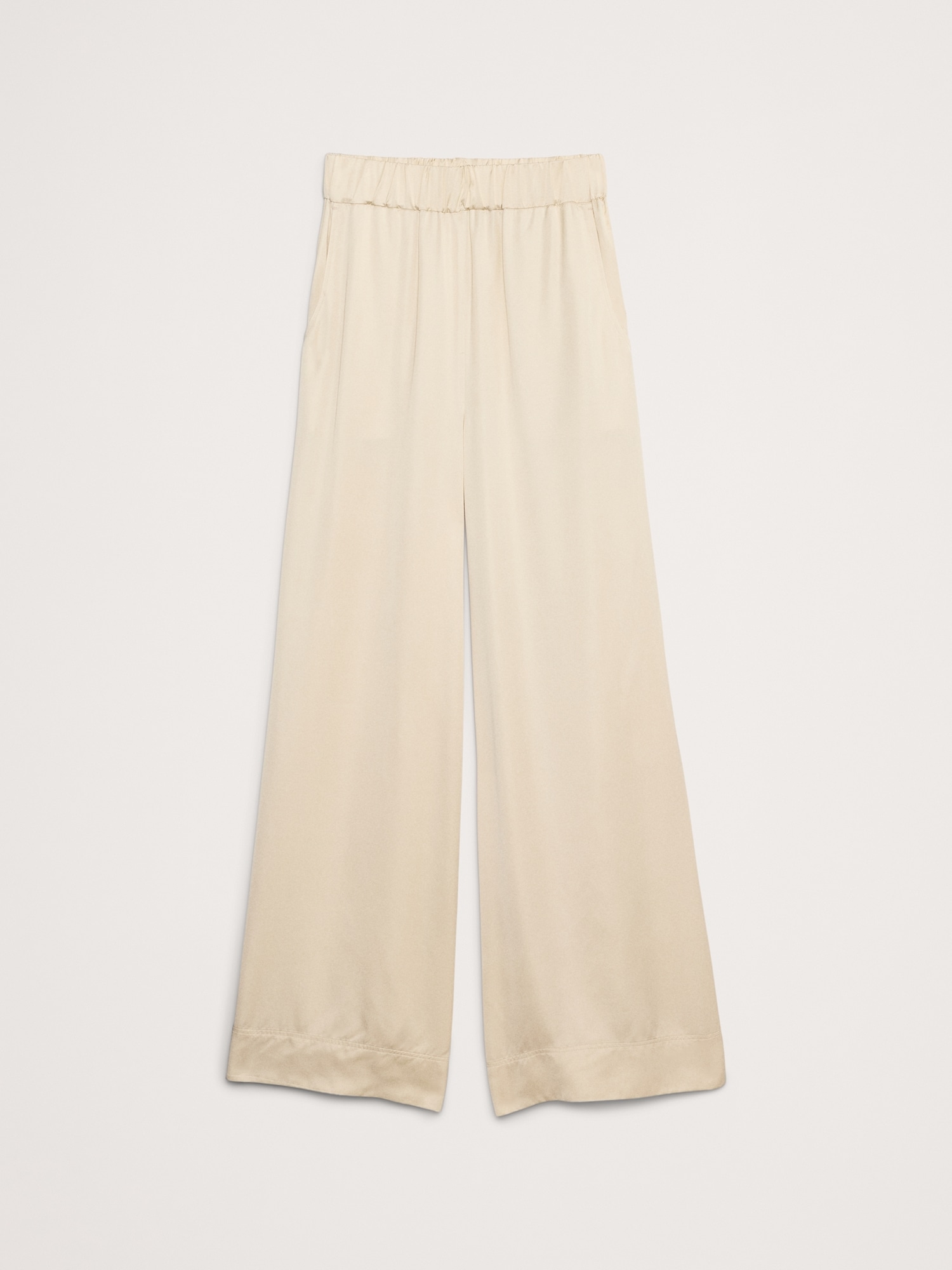 Pull-On Wide Leg Satin Pant