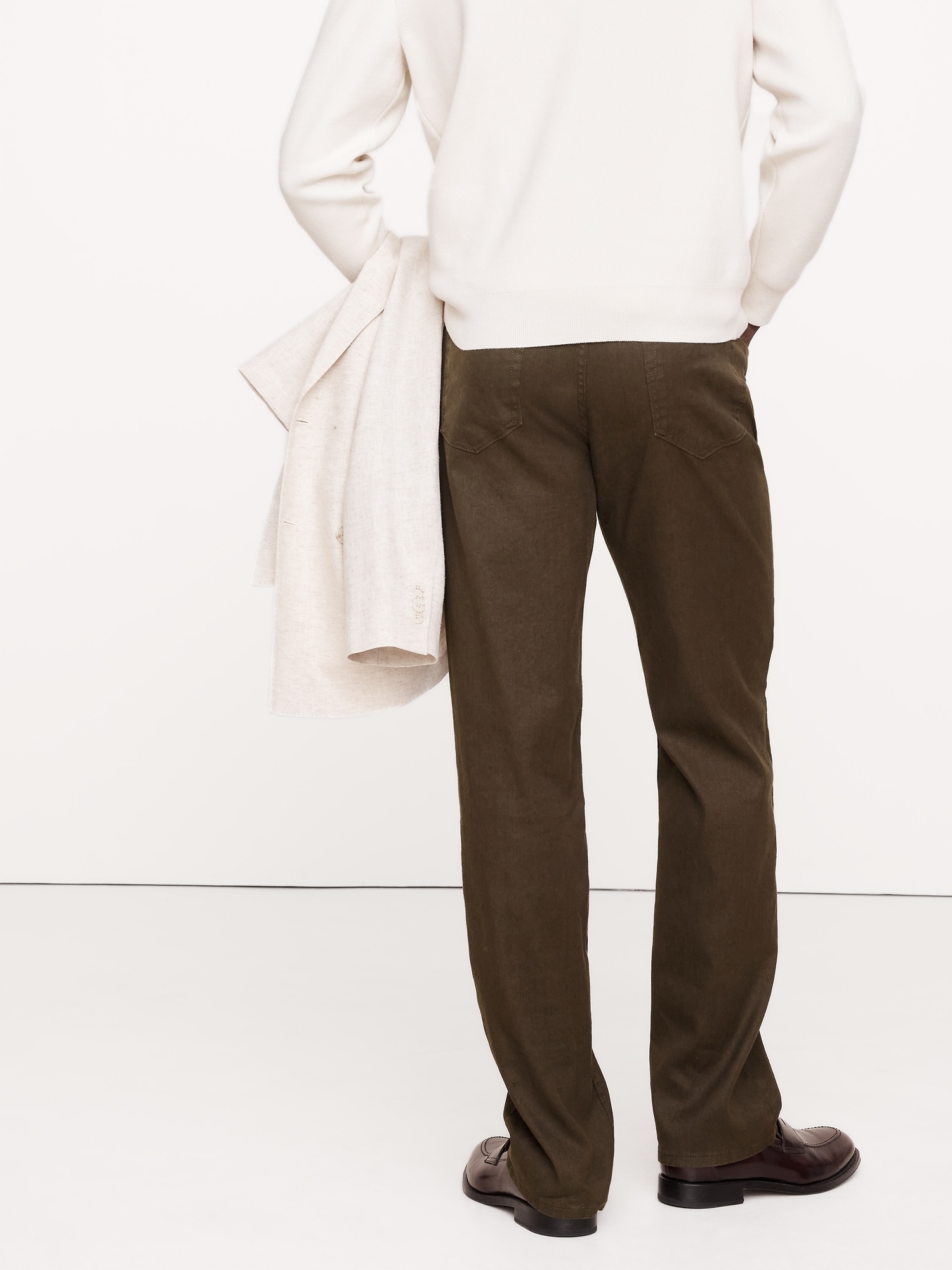 Straight Linen-Cotton Traveler Pant