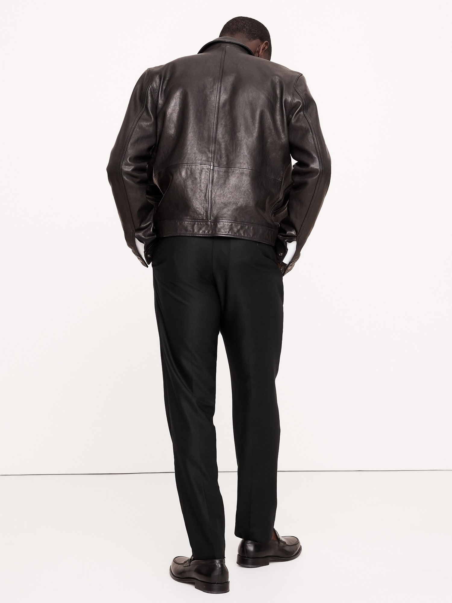 Мужские брюки Banana Republic Signature Italian Hopsack Suit Pant, цвет: Чёрный — фото 2