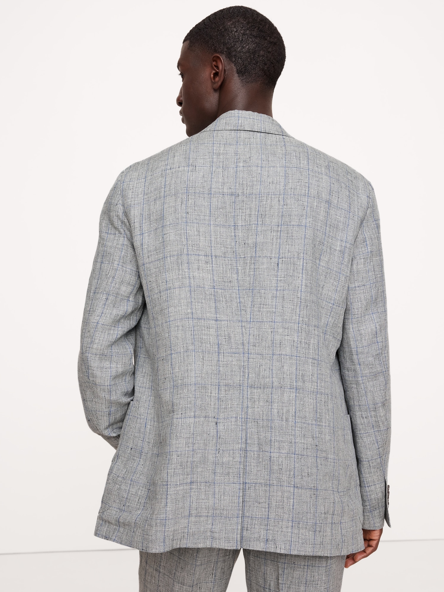 Plaid Linen Suit Jacket