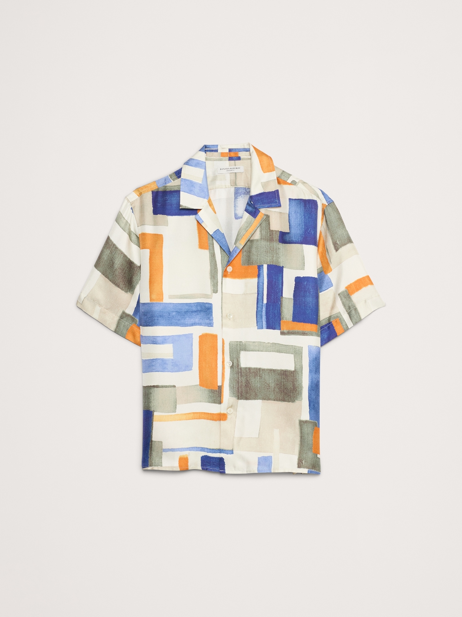 Standard-Fit Silk Resort Shirt