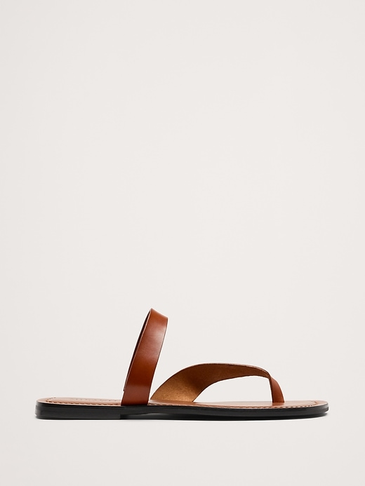 Banana Republic Brown Leather Slide Sandals Sz 11 Leather Slide Sandals | Banana Republic main image 4