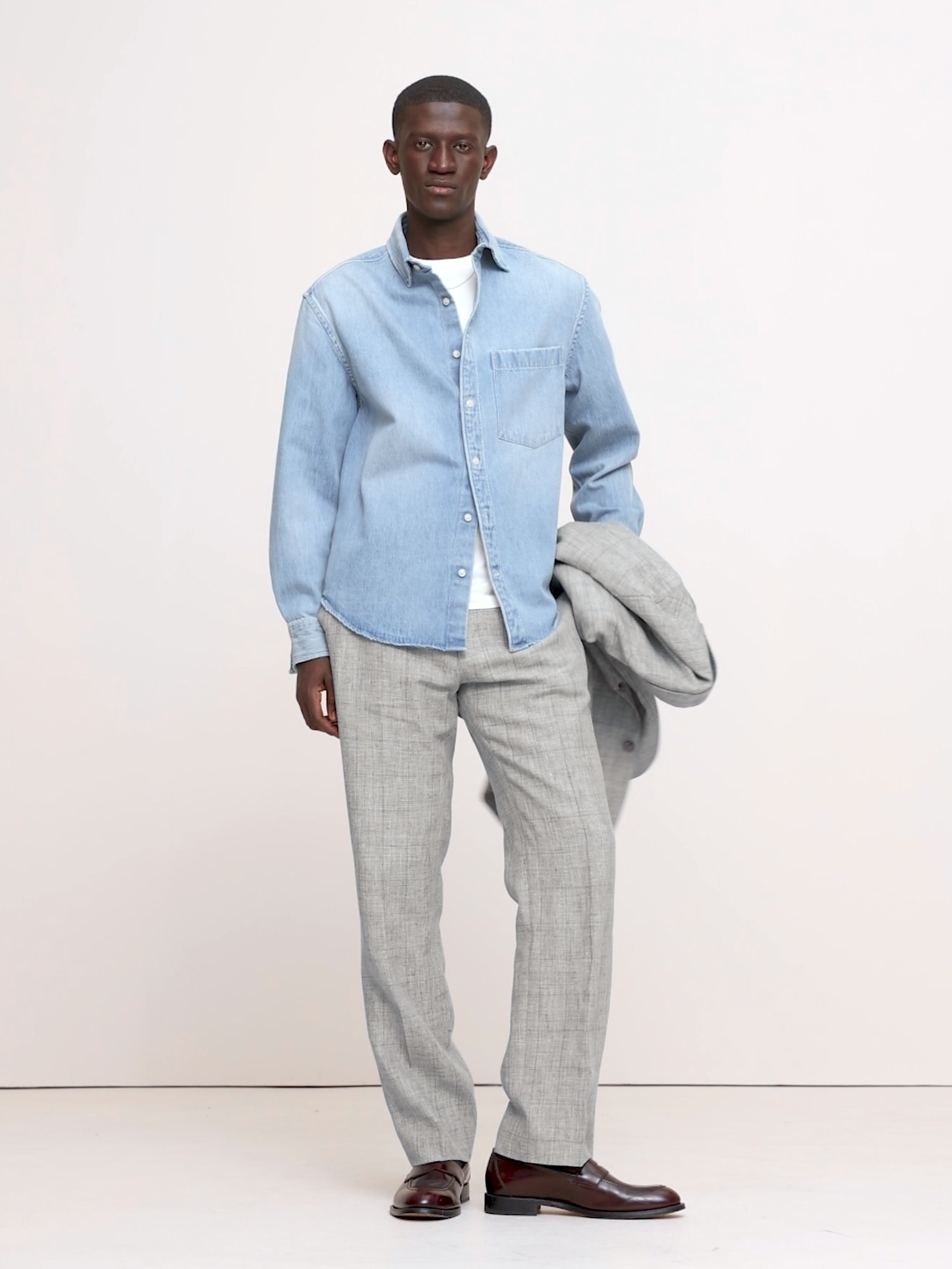 Image number 2 showing, Straight Plaid Linen Suit Pant