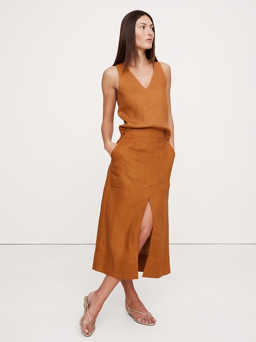 Linen Midi Skirt