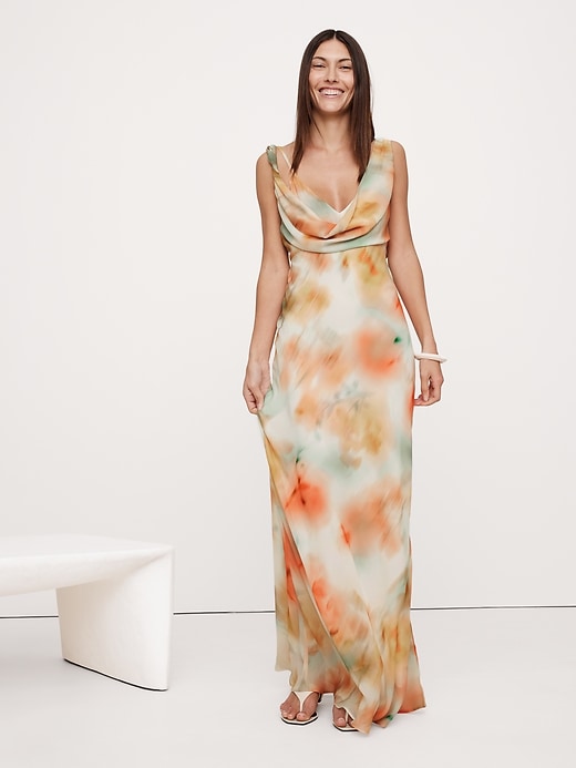 chinese dress ladies Odetta Pleated Maxi Dress – Banana Republic