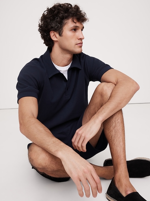 Waffle-Knit Polo