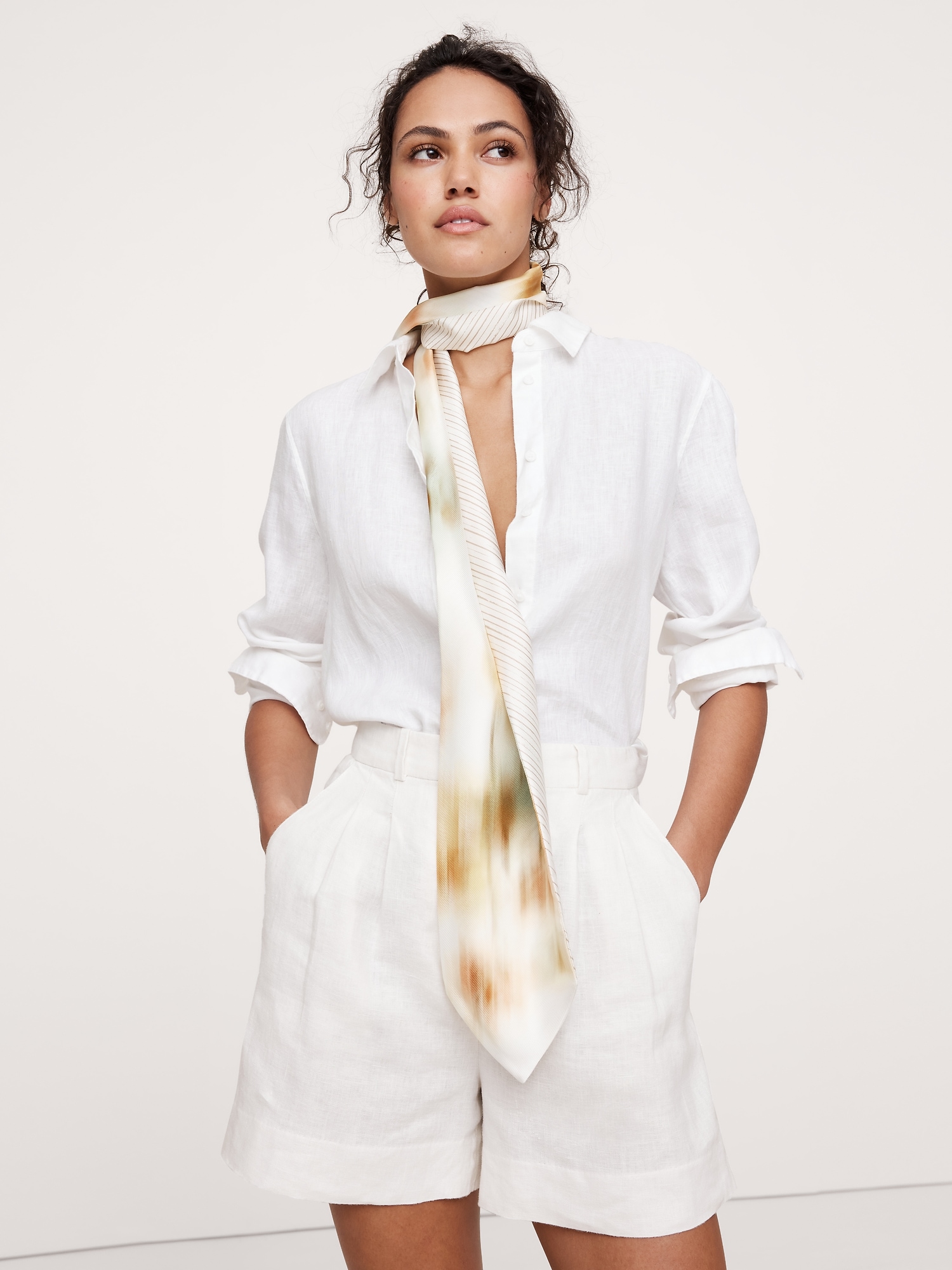 Silk Twill Skinny Scarf