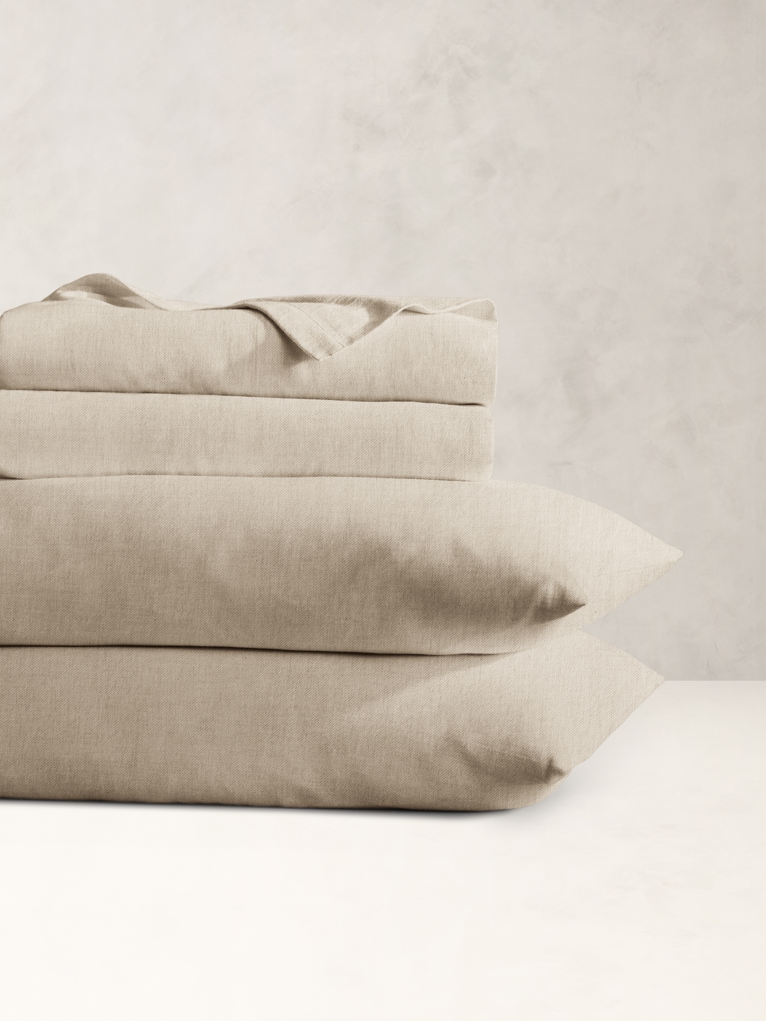 Cotton-Cashmere-Silk Sheet Set - Beige
