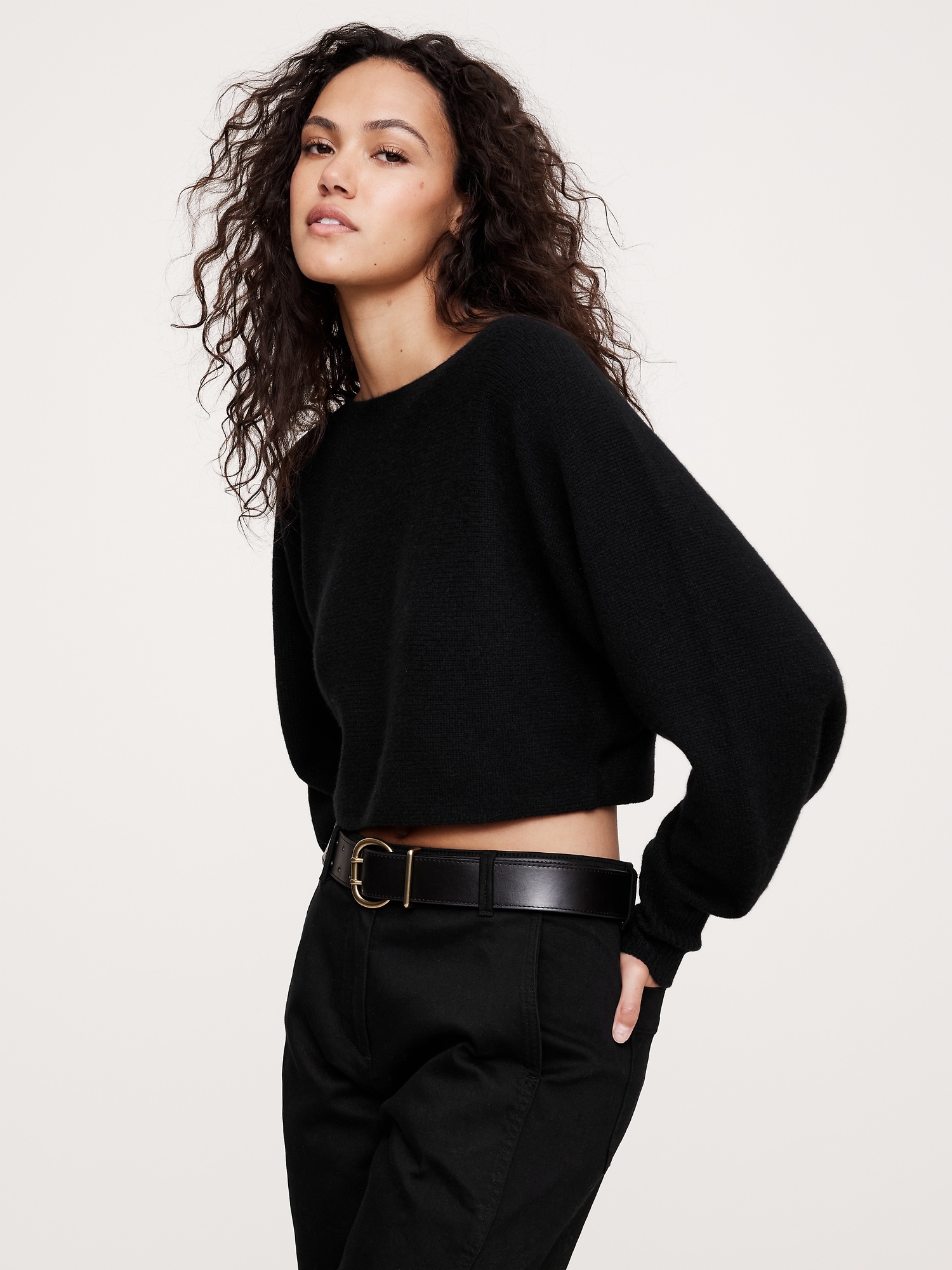 Midweight Cashmere Cropped Sweater